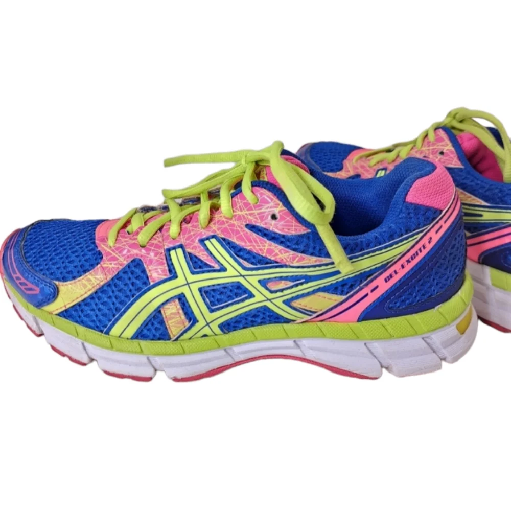 Asics Women's Multicolored Neon Colors Running Shoes Size 7 - Picture 6 of 13